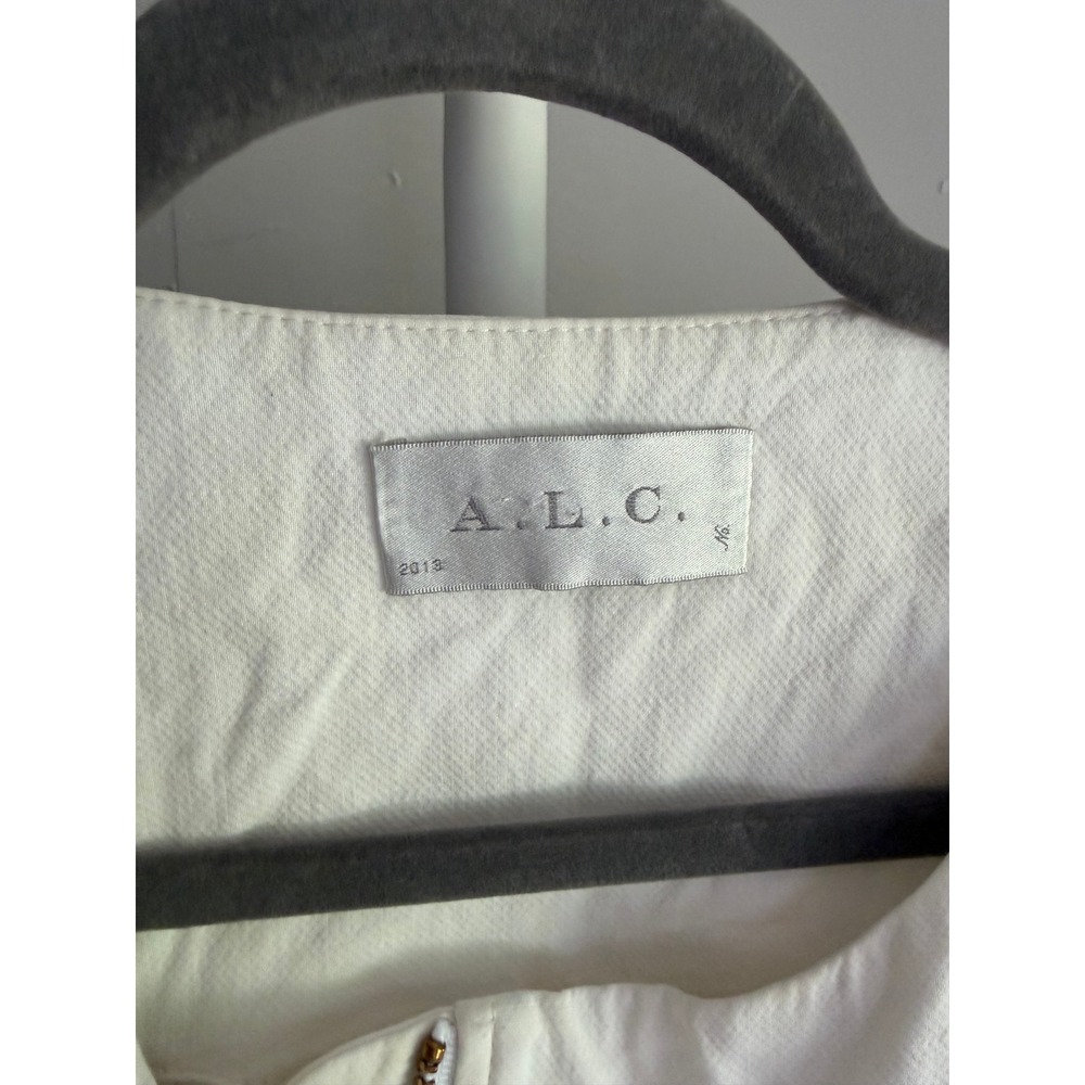 $795 A.L.C. Cotton Linen Utility Jacket Small White Excellent Silk Lined Belted - Picture 3 of 7